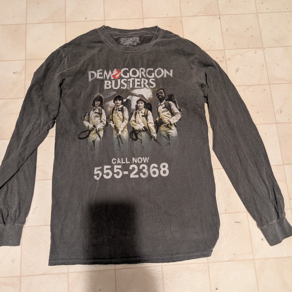 Netflix Stranger Things Black Graphic Long Sleeve Shirt